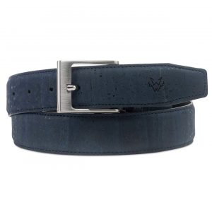 Mens Luxury Vegan Cork Belt in Blue | Watson & Wolfe