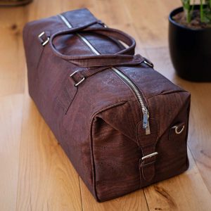 Handmade Brown Cork Leather Weekender | Watson & Wolfe