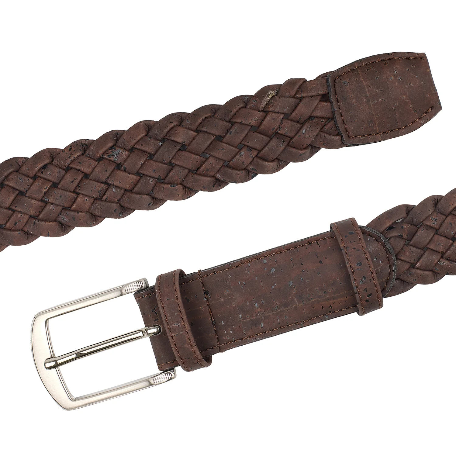 Woven Cork Belt in Brown - Image 3