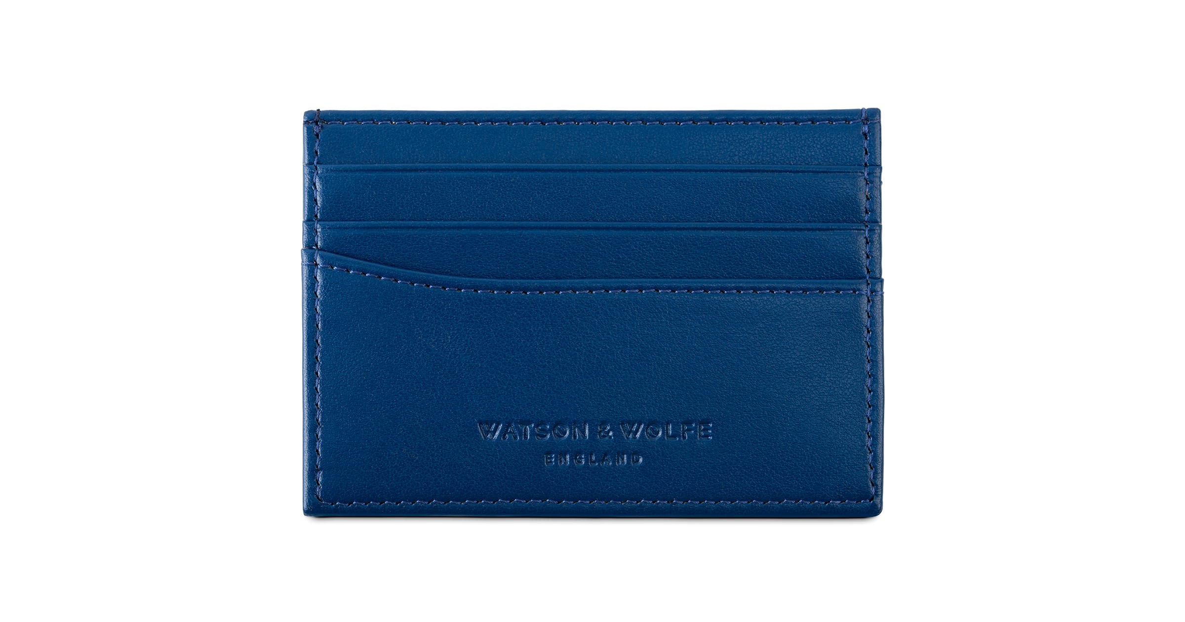 Slim Card Holder in Navy Blue | Handmade Vegan Card Cases - Watson & Wolfe